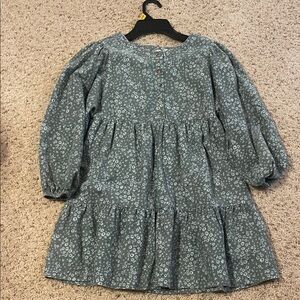 GAP Girls' Sage Floral Tiered Long-Sleeve Dress. Corduroy 10/12